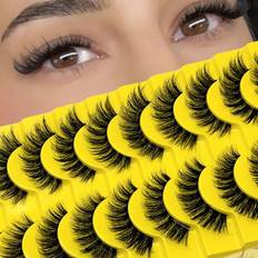 Shein Fluffy Natural Look Cross Wispy Curly Eyelashes 10-pack