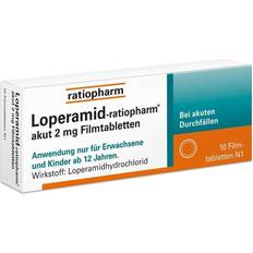 Rezeptfreie Arzneimittel Loperamid-ratiopharm akut 2 mg 10