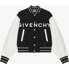 L - Leather Jackets - Men Givenchy Wool-blend and leather bomber jacket black