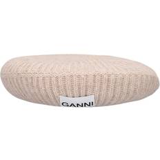 Beige - Women Beanies Ganni Beige Ribbed Beret UNI