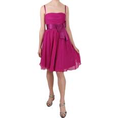 Dolce & Gabbana Fuchsia Pink Bow Silk Sleeveless Women's Dress