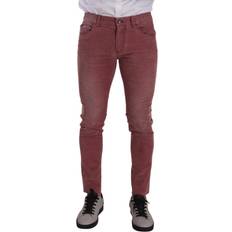 Dolce & Gabbana Polyester Pants & Shorts Dolce & Gabbana Pink Corduroy Cotton Skinny Men Denim Jeans