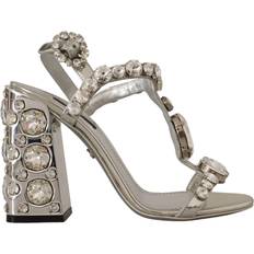 Dolce & Gabbana Heeled Sandals Dolce & Gabbana Silver Crystals Strap Buckle High Heel Sandals EU37/US6.5