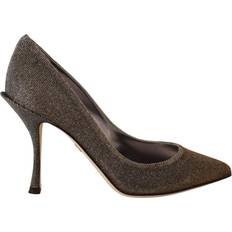 Dolce & Gabbana Heels & Pumps Dolce & Gabbana Gold Silver Fabric Heels Pumps Shoes