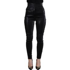 Dolce & Gabbana Polyester Jeans Dolce & Gabbana Black Washed Cotton Skinny Denim Women's Jeans
