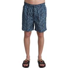 Dolce & Gabbana Polyester Swimwear Dolce & Gabbana Blue Patterned Print Beachwear Shorts Men's Swimwear