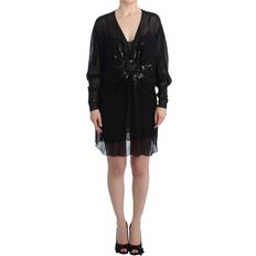 Herre - Svarte Kjoler Roberto Cavalli Cavalli Black long sleeve silk dress IT40