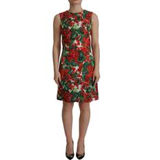 Dolce & Gabbana Geranium Cotton Knee Length Dress - Multicolor