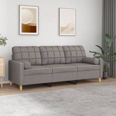 vidaXL Decorative Light Grey Sofa 198cm 3-Sitzer