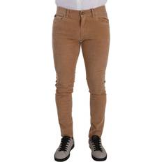 Dolce & Gabbana Polyester Pants & Shorts Dolce & Gabbana Brown Corduroy Cotton Skinny Slim Fit Jeans