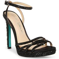 Betsey Johnson Womens SBADDE Embellished Ankle Strap Pumps