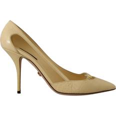 Dame - Gule Pumps Dolce & Gabbana Yellow Exotic Leather Stiletto Heel Pumps Shoes EU39/US8.5