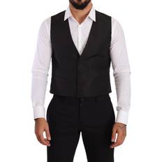 Herre - Ull Vester Dolce & Gabbana Gray Silk Slim Fit Waistcoat Formal Vest IT48