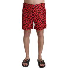 Dolce & Gabbana Red Swimwear Dolce & Gabbana Red Patterned Beachwear Shorts Men's Swimwear