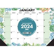 Willow Creek Press Notepads Willow Creek Press 2024 Succulents 17 Monthly Desk Pad Calendar