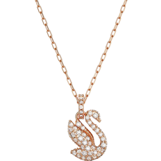 Swarovski Iconic Swan Pendant Necklace - Rose Gold/Transparent