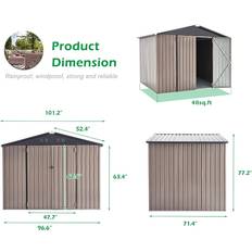 Metal Sheds AECOJOY Outdoor Metal Storage Shed 6 (Building Area )