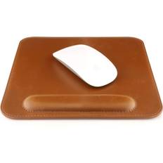 Londo Leather Oval Mouse Pad with Wrist Rest (White)