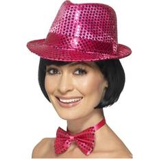Rosa Hatter Smiffys Sequin trilby hat, pink