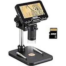 Microscopes & Telescopes VEVOR Digital Mikroskop mit HD-Bildschirm 50X-1000X Vergrößerung Auflichtmikroskop USB Mikroskop 8 LED, 2 Millionen Pixeln, 1080P Videoauflösung, 1920x1080Gerät/720x1280 PC Fotoauflösung