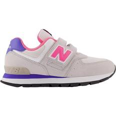 New Balance Barnesko New Balance Kid's 574 Summer Sneakers - Fog/Neon Pink