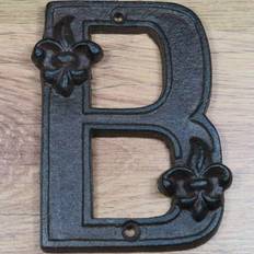 Braun Hausnummern Esschert Design Hausnummer buchstabe buchstaben a b c "b" gusseisen lilie