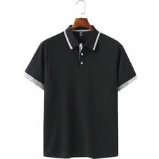 Shein Polyester Polo Shirts Shein Men Contrast Trim Polo Shirt