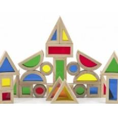 Treklosser på salg Viga Toys Wooden Colored Blocks Set of 24 elements