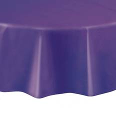 Unique Purple Round 84" Plastic Tablecover