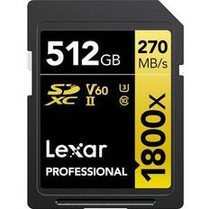 LEXAR 512 GB Memory Cards LEXAR 512GB Professional 1800x UHS-II SDXC Memory Card GOLD Series