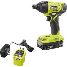 Drills & Screwdrivers Ryobi RYOBI ONE 18V Cordless 1/4 in. Impact Driver Kit with 1 1.5 Ah Battery and Charger