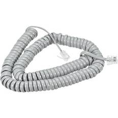 Telephone Handset Cord, 4P4C 6.56 Feet Coiled Landline Phone Handset Cable for Home or Office Grey 4 Pack
