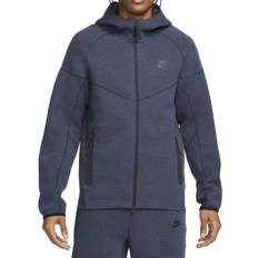 Blue Tops Nike Men's Sportswear Tech Fleece Windrunner Full Zip Hoodie - Obsidian Heather/Black