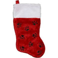 Black Stockings Northlight 14 Red with Black Paw Prints Cuff Christmas