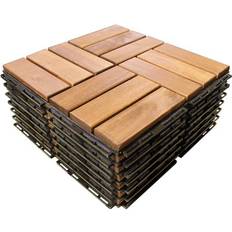 Plastic Flooring Leigh Country Parque Wood Flooring Pack of 10 Brown