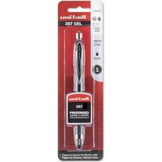 Uni-Ball Signo 207 Retractable Gel Pen, 0.5mm Micro Point, Black, Pack of 6