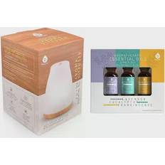 Aroma Diffusers Pursonic Aromatherapy USB Diffuser & Essential Oil Set- Top 3 Oils with 2 Mist Settings Changing Ambient Light Settings, Beige Over
