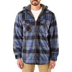Clothing Smith's Workwear Sherpa-Lined Zip-Front Hooded Microfleece Shirt-Jacket