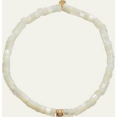 White Mother of Pearl Flower Bracelet gold