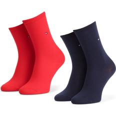 Tommy Hilfiger Damen Unterwäsche Tommy Hilfiger Socken, Socken im Doppelpack, Rot, 2er Pack