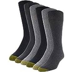 Gold Clothing Goldtoe Men's Stanton Crew Socks, Multipairs, Charcoal/Grey 6-Pairs