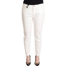Hvite - XXL Jeans Dolce & Gabbana White Cotton Skinny Denim Women Pretty Jeans IT48