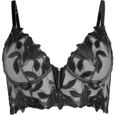 Fleur Du Mal, Lily Embroidery Plunge Demi Bra Ivory