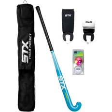 Hockey Pads & Protective Gear STX Field Hockey Start Pack Junior with 30" Stick, Shin Guards, Bag & Balls, Black/Teal