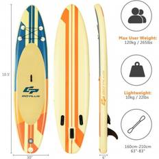 Goplus Yellow and Orange 10.5- or 11-Foot Inflatable Stand-up Paddle Board