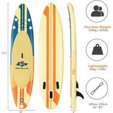 SUP Goplus Yellow and Orange 10.5- or 11-Foot Inflatable Stand-up Paddle Board