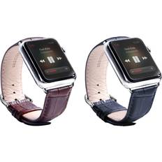 Waloo Crocodile Leather Band for Apple Watch 2-Pack