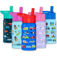 BOZ Kids Insulated Water Bottle with Straw Lid, Stainless Steel (Shark)