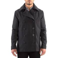 Gray - Men Coats Alpine Swiss Alpine Swiss Mason Mens Wool Blend Classic Pea Coat Gray