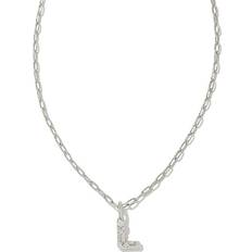 Kendra Scott Necklaces Kendra Scott Crystal Letter Pendant Necklace Silver White Cz One